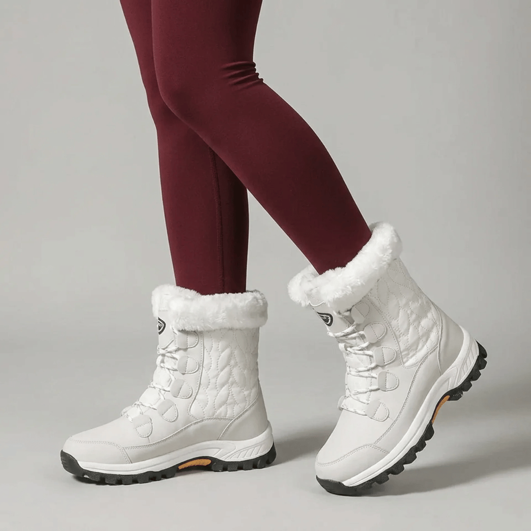 Bota Feminina para Neve com Pelúcia Impermeável Forglows