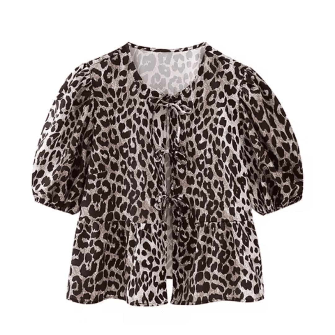 Blusa Feminina Bata com Amarração Manga Curta Luna Forglows