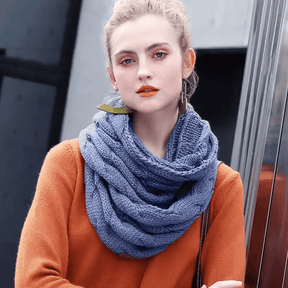 Cachecol Feminino em Lã Trançado