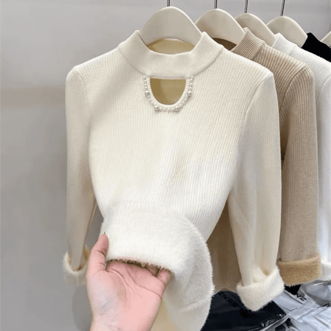 Suéter Feminino Peluciado com Pérolas Forglows