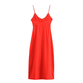 Vestido Feminino Midi em Linho com Botões