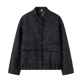 Jaqueta Feminina Bomber de Lantejoulas Genevieve
