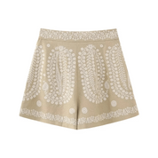 Shorts Feminino de Linho Bordado Forglows