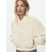 Jaqueta Feminina Bomber Cropped em Pelo Forglows