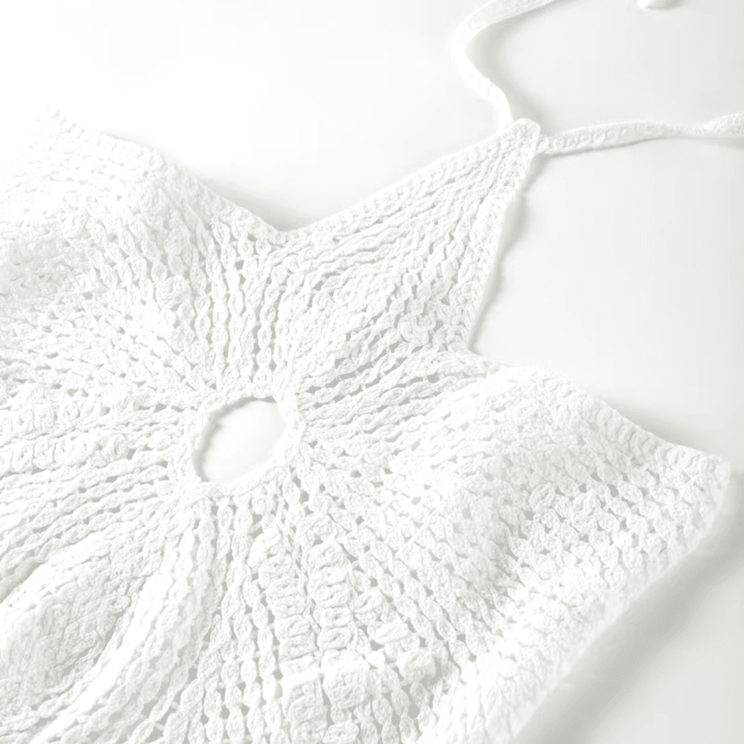 Vestido Feminino de Crochê Flor Forglows