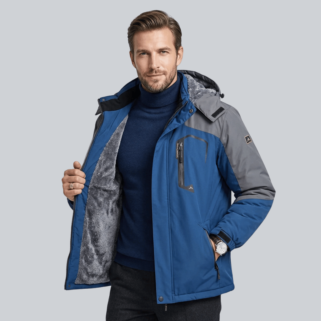 Jaqueta Masculina Forrada com Capuz para Neve Forglows