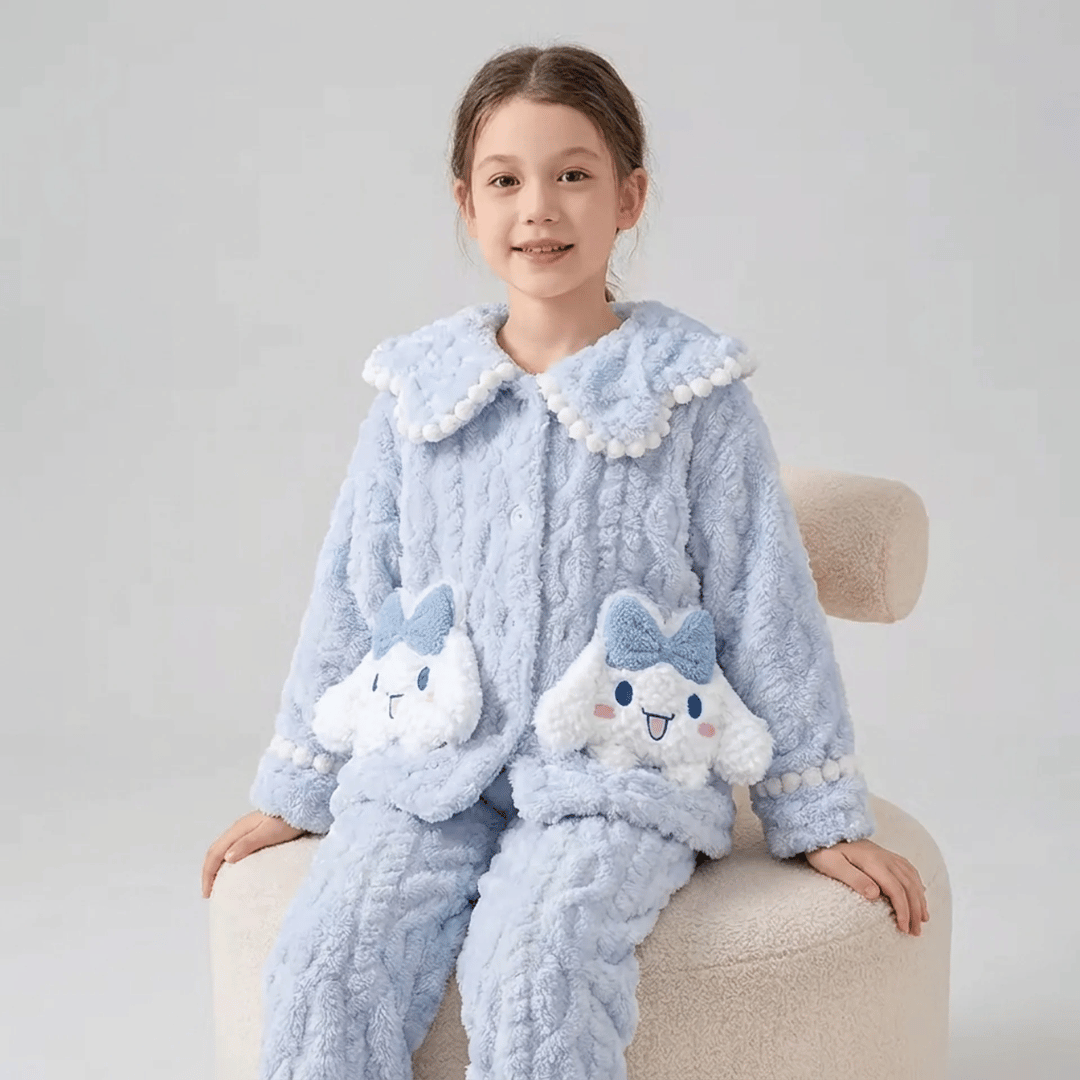 Conjunto Infantil Casaco com Capuz e Calça com Pelúcia Bunny Forglows