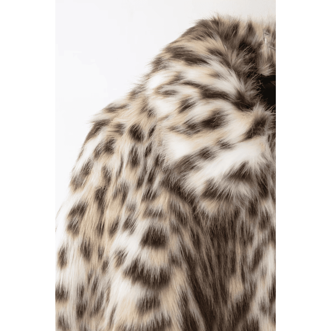 Casaco Feminino de Pele Sintética Leopard Forglows