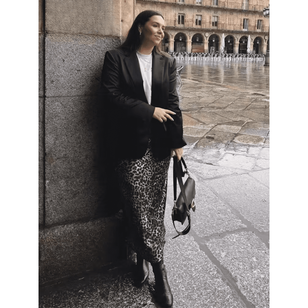 Saia Feminina Midi Leopard Forglows