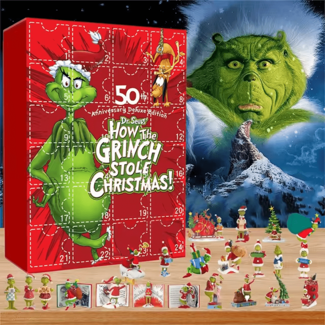 Calendário Contagem Regressiva Forglows + Brinquedos Surpresa Grinch