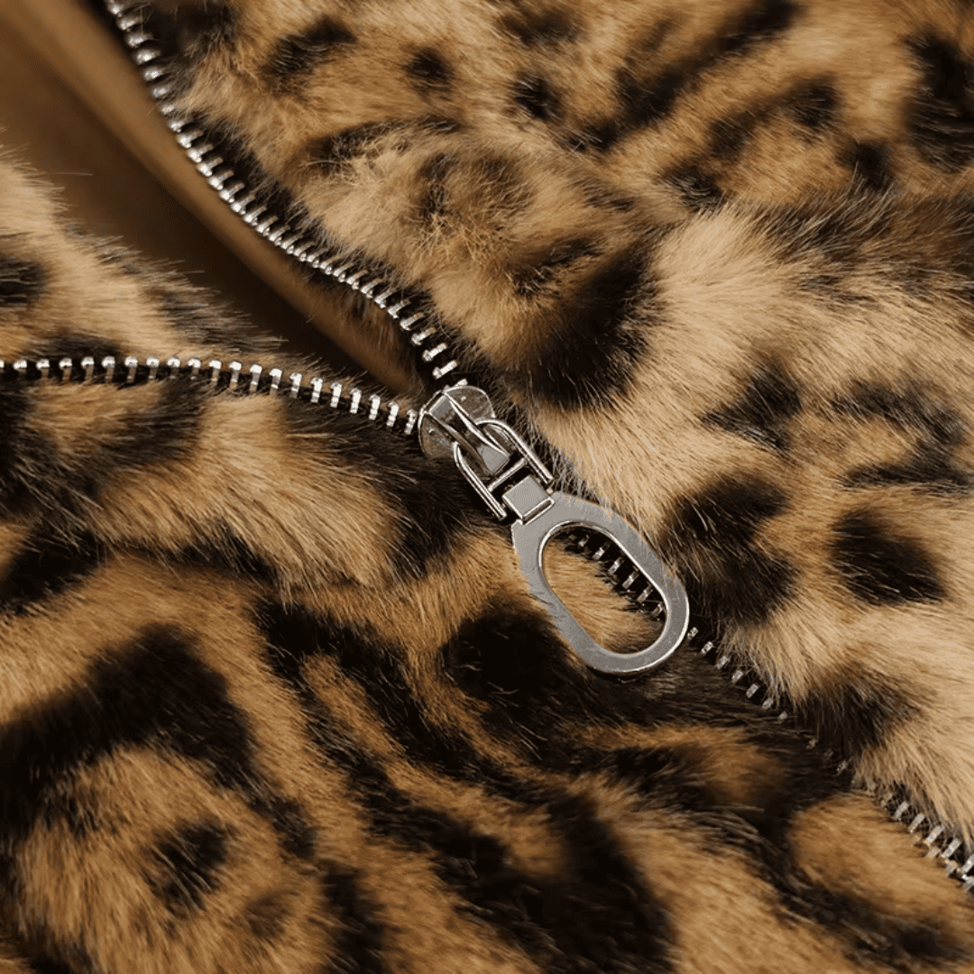Jaqueta Feminina de Pelos Leopard Forglows