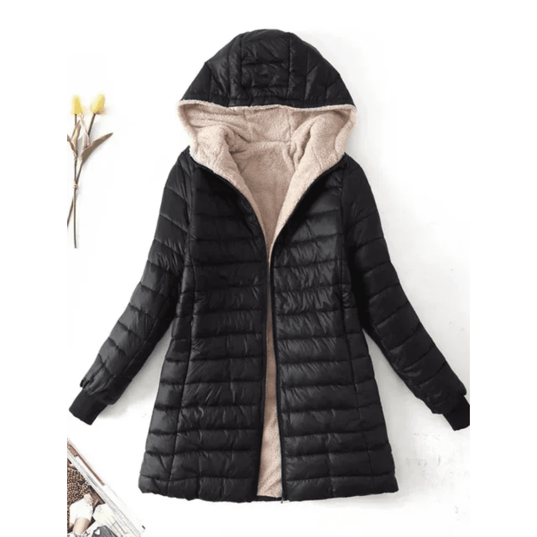 Jaqueta Feminina Puffer Longa com Pelúcia Forglows