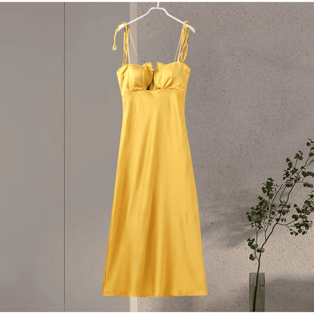 Vestido Feminino Longo Acetinado Forglows