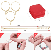 Kit Pulseras Berloques Natalinos 54 Pçs Infantil + Porta Jóias Forglows