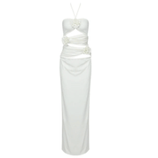 Vestido Feminino com Recortes e Flor Luciana Forglows
