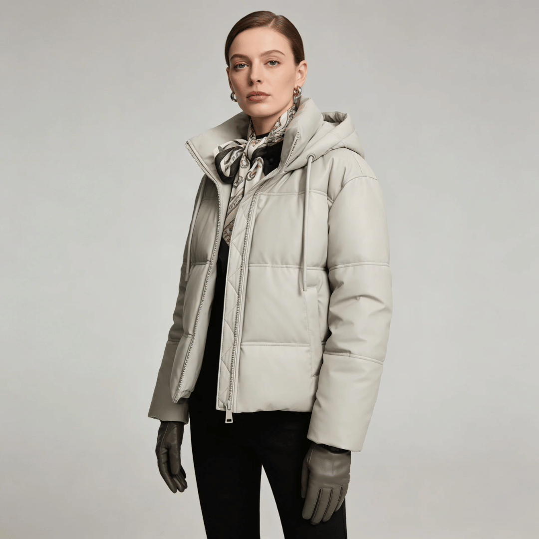 Jaqueta Feminina Puffer com Capuz Forglows