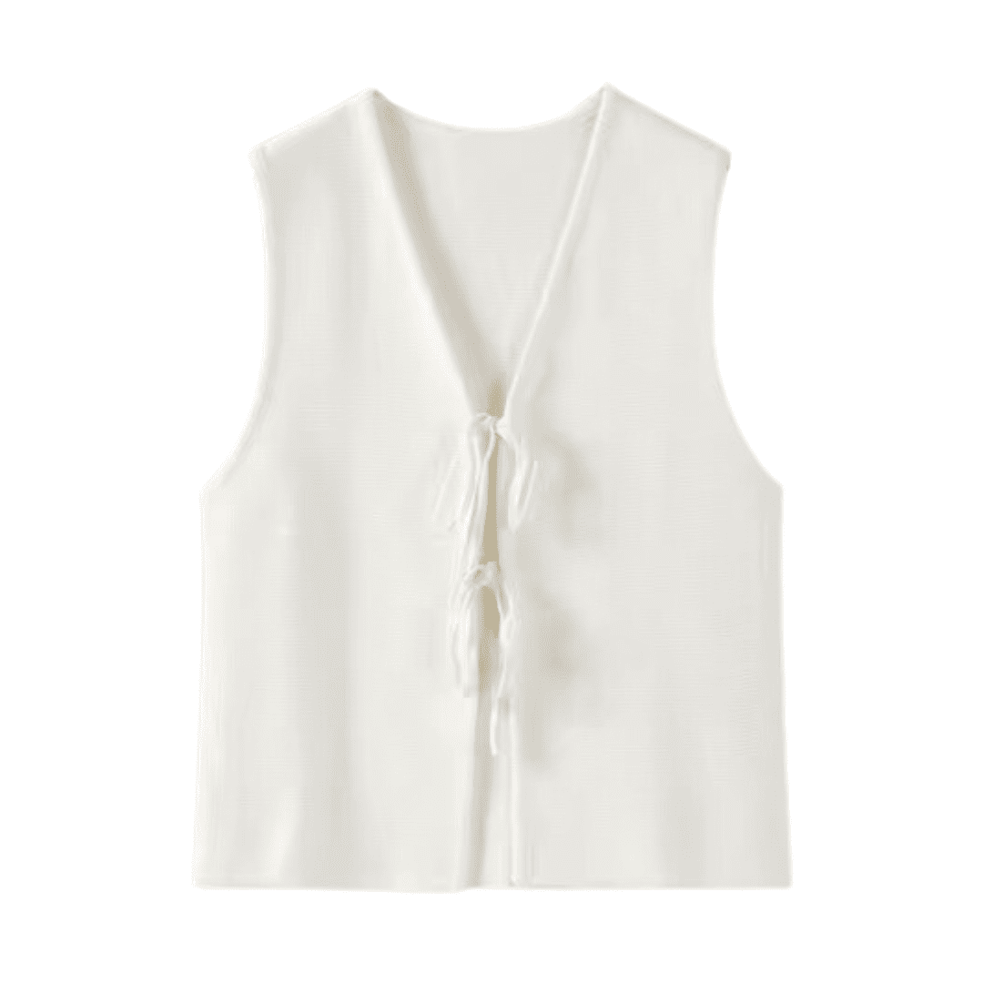 Colete Feminino de Fio com Amarração Aligne Forglows