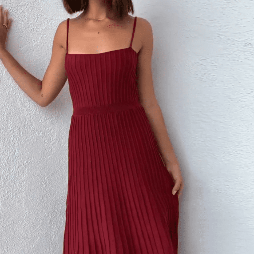 Vestido Feminino Midi Plissado Forglows