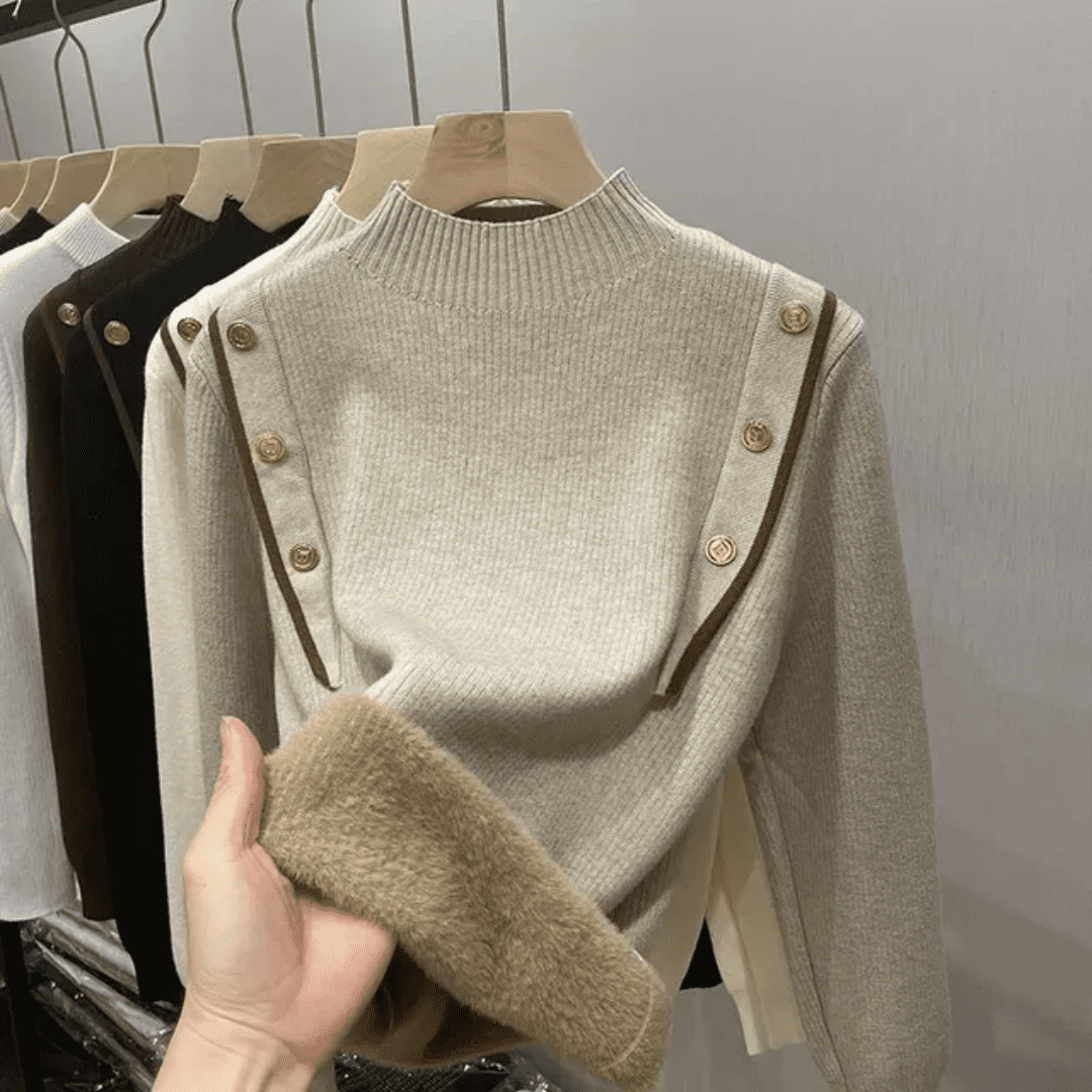 Suéter Feminino Peluciado Botões Forglows