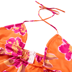 Vestido Feminino Midi Florido Acetinado