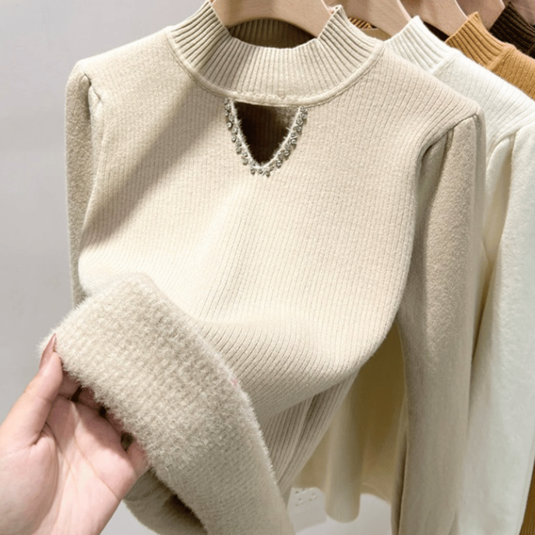 Suéter Feminino Peluciado com Pérolas Forglows