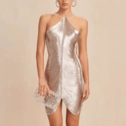 Vestido Feminino de Franja Cintilante Forglows