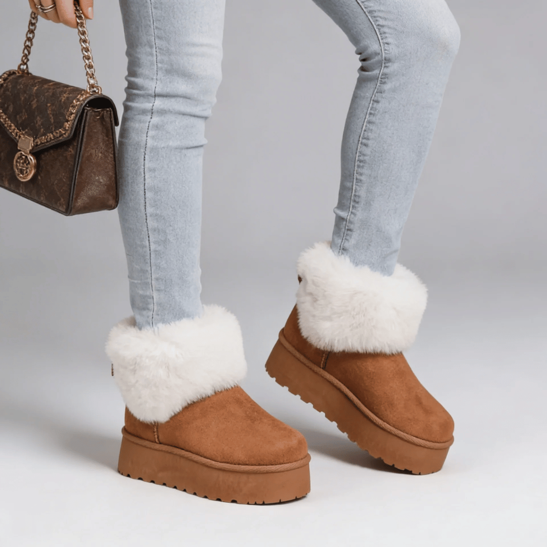 Bota Feminina Peluciada com Aba em Pelúcia ForGlows