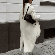 Sobretudo Feminino de Lã Branco Forglows