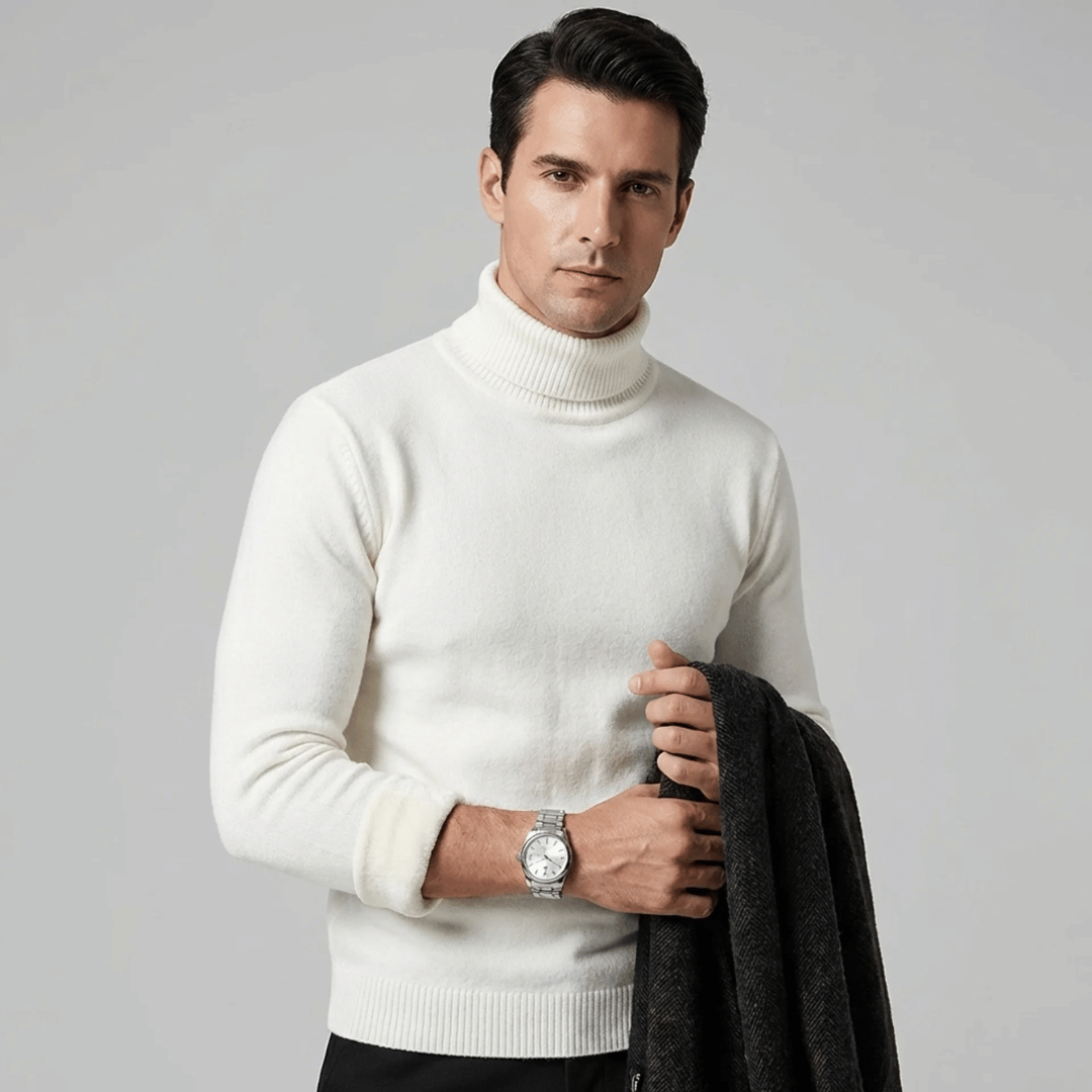 Suéter Masculino com Pelúcia e Gola Alta Forglows