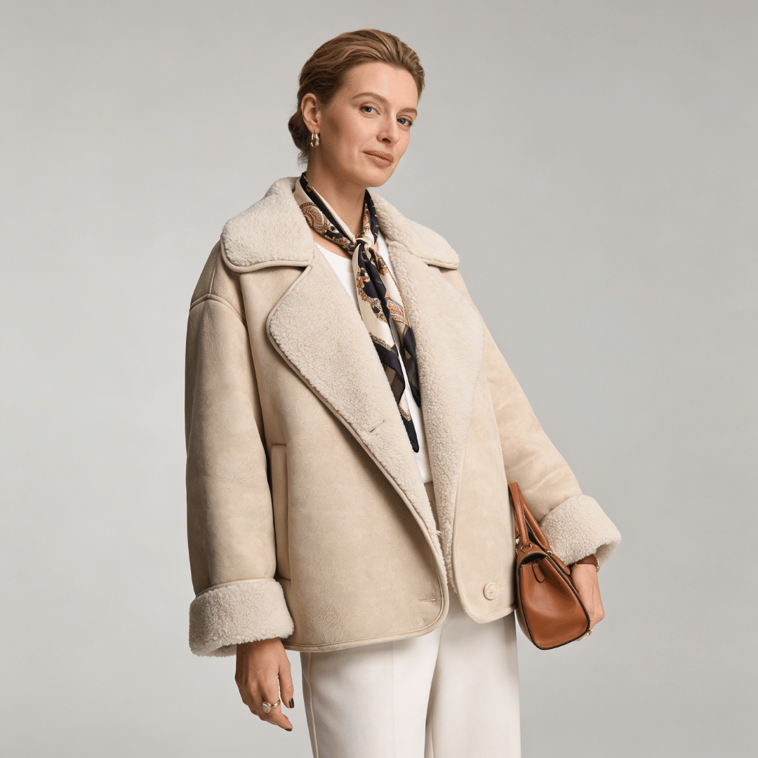 Casaco Feminino Couro Nobuck com Pelúcia Forglows