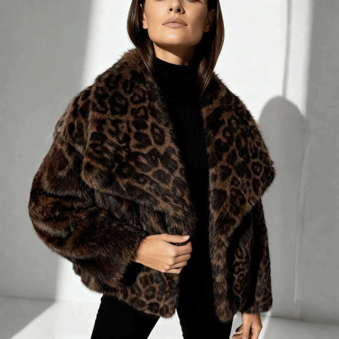 Casaco Feminino de Pele Animal Print Forglows