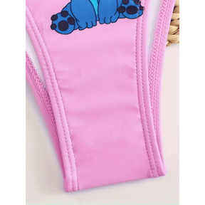 Biquíni Cortininha com Amarração do Stitch