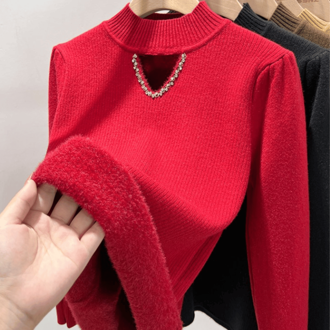 Suéter Feminino Peluciado com Pérolas Forglows