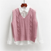 Colete de Tricô Feminino + Camisete Branco Forglows