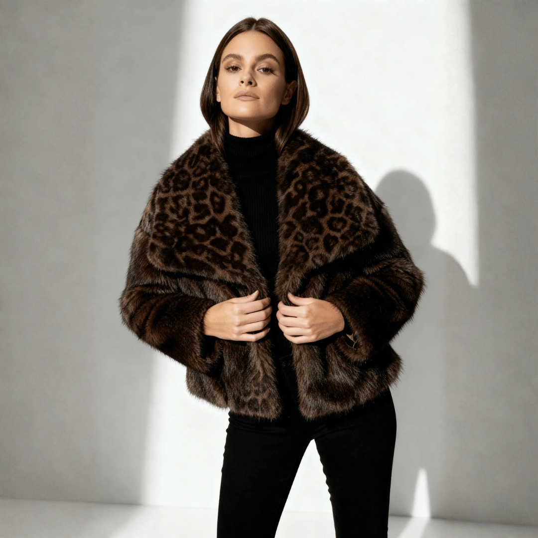 Casaco Feminino de Pele Animal Print Forglows