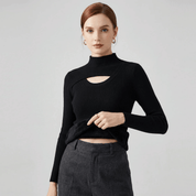 Suéter Feminino Peluciado Decote Assimétrico Forglows