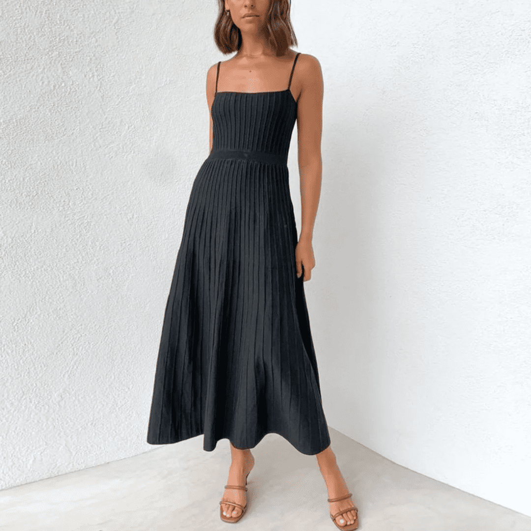 Vestido Feminino Midi Plissado Forglows