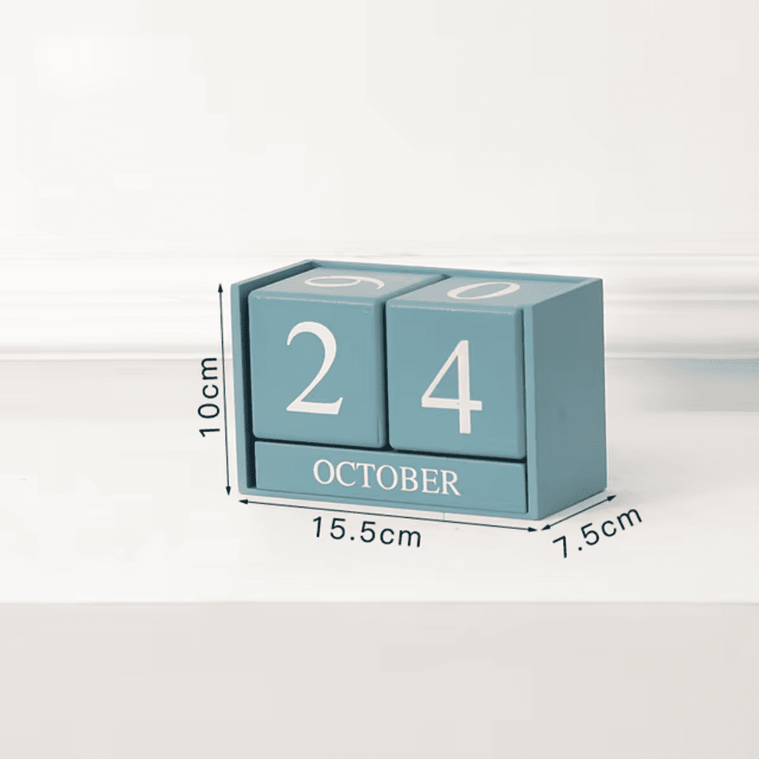 Calendário em Bloco de Madeira