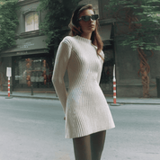 Vestido Feminino de Tricot Canelado Forglows