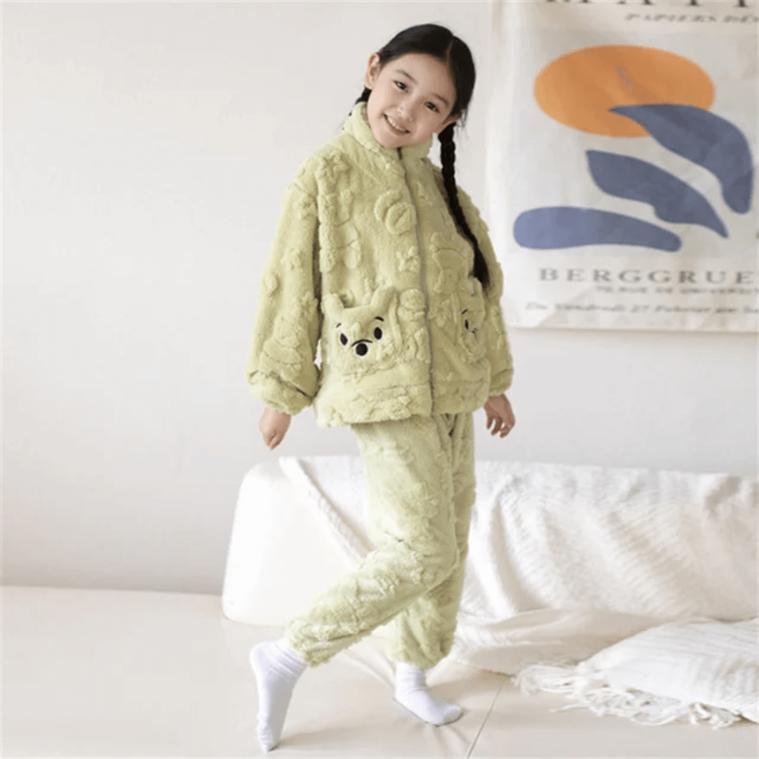 Conjunto Calça e Casaco Kids Peluciado Ursinho Forglows