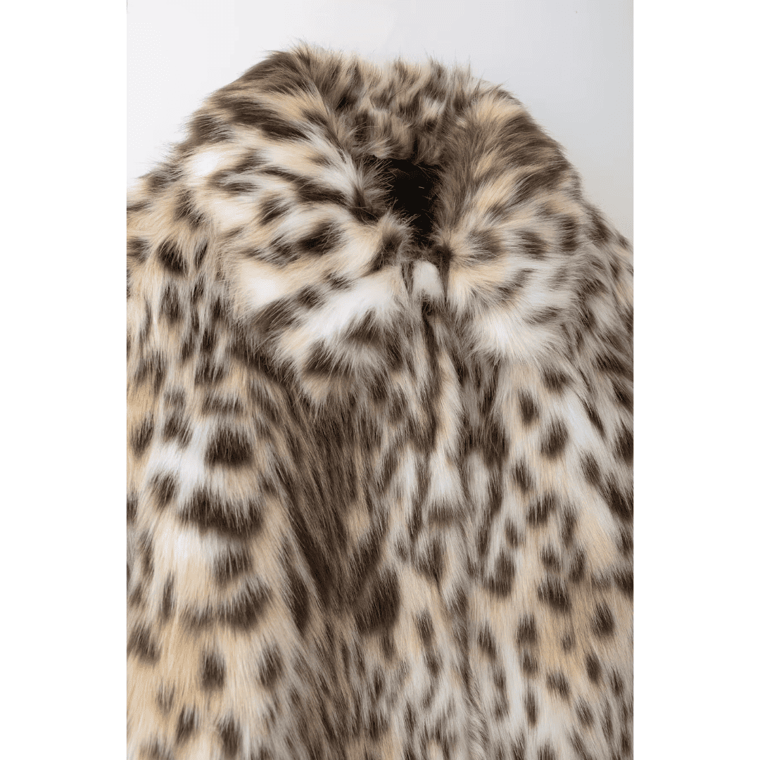 Casaco Feminino de Pele Sintética Leopard Forglows