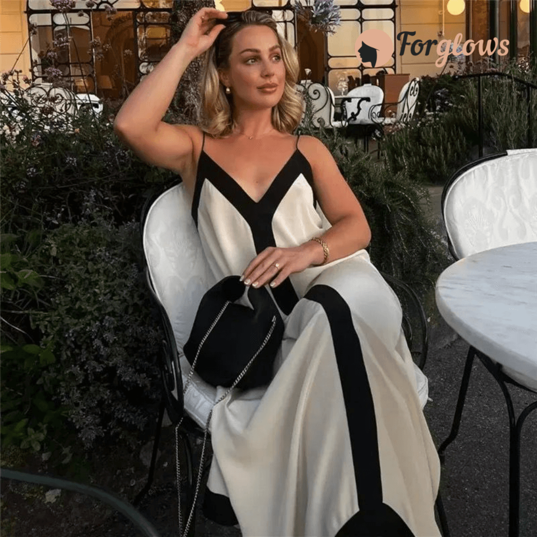 Vestido Feminino Midi Bicolor Cloe Forglows