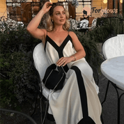 Vestido Feminino Midi Bicolor Cloe Forglows