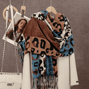Xale Feminino em Cashmere Animal Print Colorido