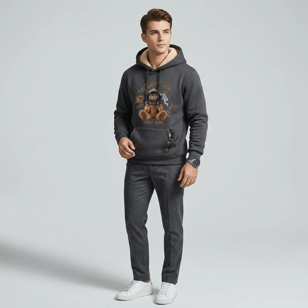 Casaco Moletom Masculino com Pelúcia e Capuz Forglows