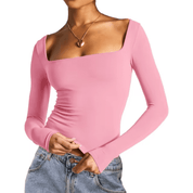 Blusa Feminina Básica Decote Quadrado Mia Forglows