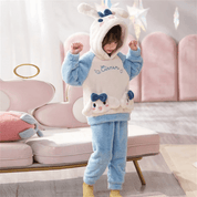 Conjunto Infantil Casaco com Capuz e Calça com Pelúcia Bunny Forglows