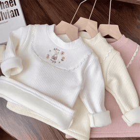 Blusa Infantil Manga Longa Forrada com Bordado