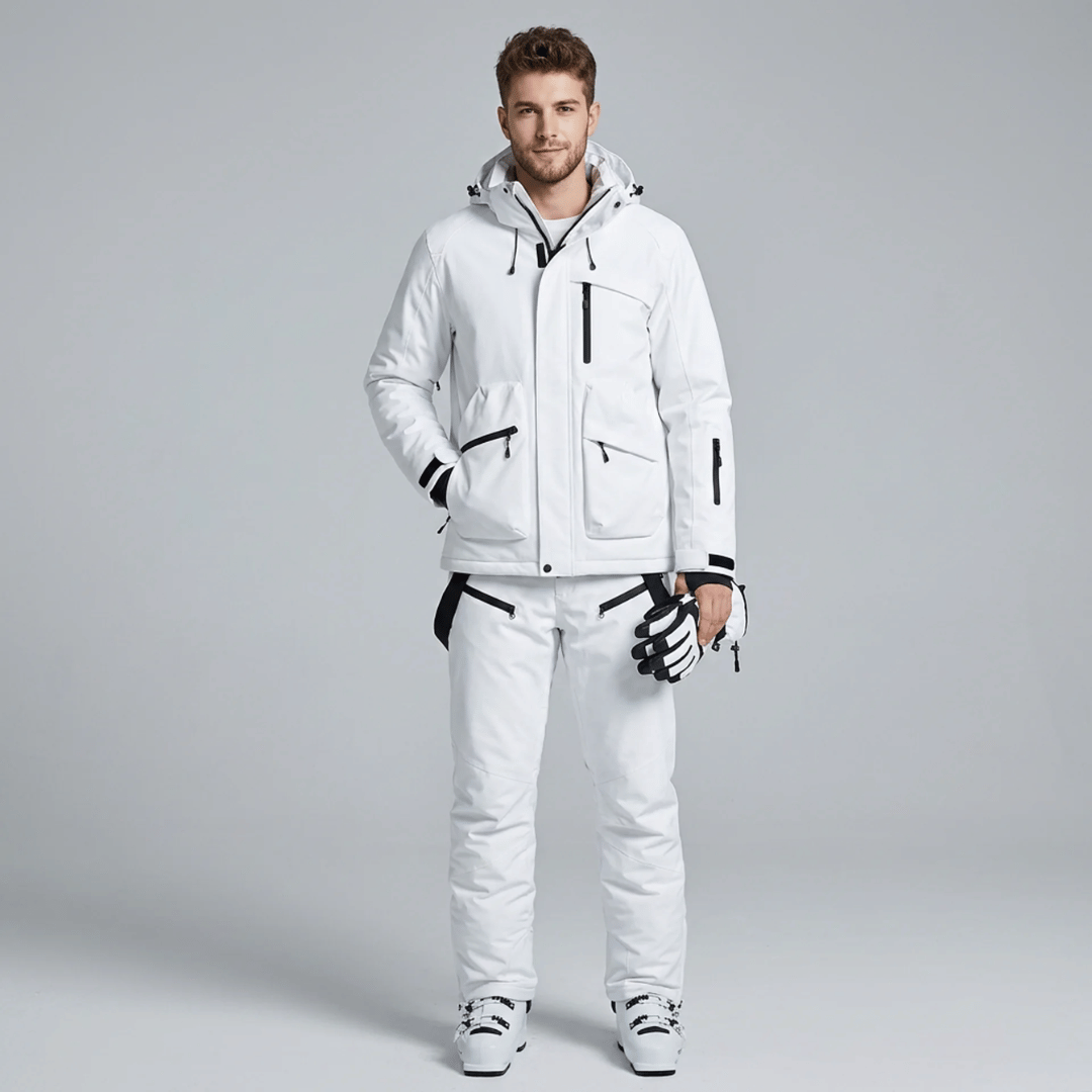 Conjunto de Casaco e Calça com Suspensório Masculino para Neve Forglows