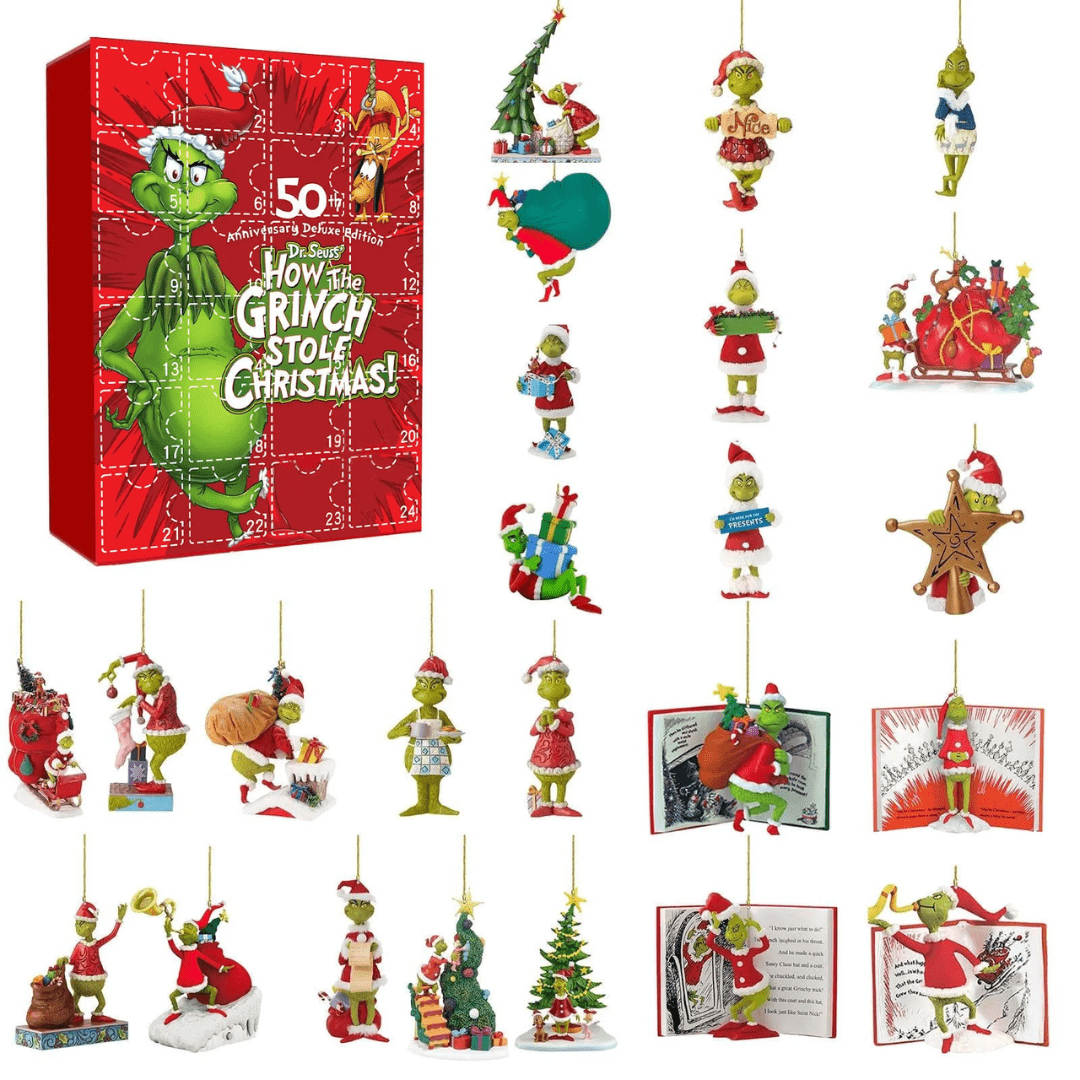 Calendário Contagem Regressiva Forglows + Brinquedos Surpresa Grinch